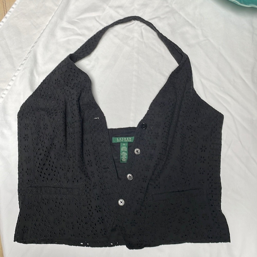 Ralph Lauren size 14 cotton hauler vest black
